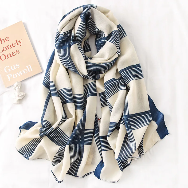 Nieuwe Ontwerp Merk Vrouwen Sjaal Mode Print Katoen Lente Winter Warme Sjaals Hijaabs Lady Pashmina Foulard Bandana Plaid