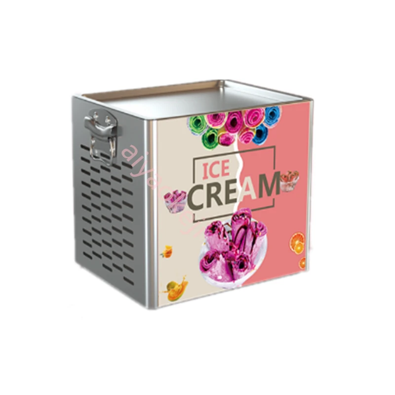 Коммерческая маленькая машина для жарки льда электрическая тайская сковорода