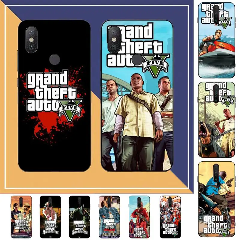 

TOPLBPCS GTA Grand Theft Auto Racing shooting Game Phone Case for Redmi Note 8 7 9 4 6 pro max T X 5A 3 10 lite pro