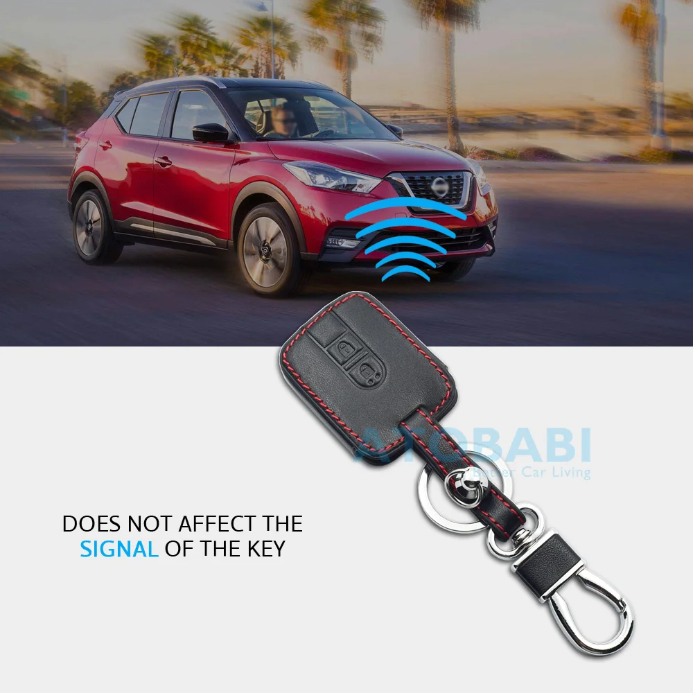 2 кнопки кожаный чехол для ключей автомобиля Nissan Pathfinder Qashqai Micra Navara Almera Note Авто