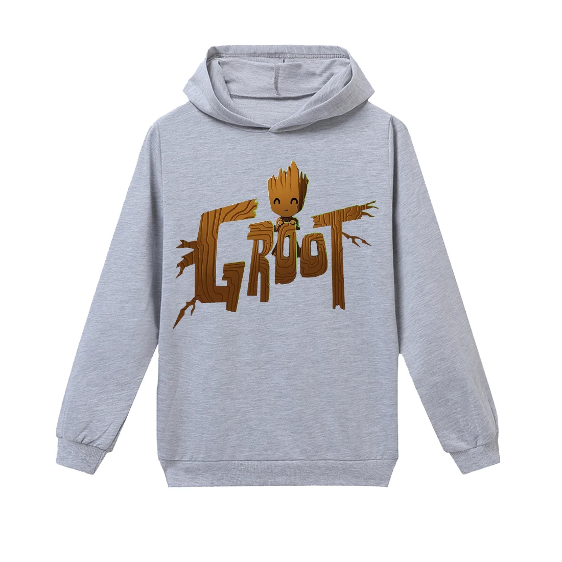 Новинка толстовка с капюшоном Marvel изображением героев мультфильма Грут уличная