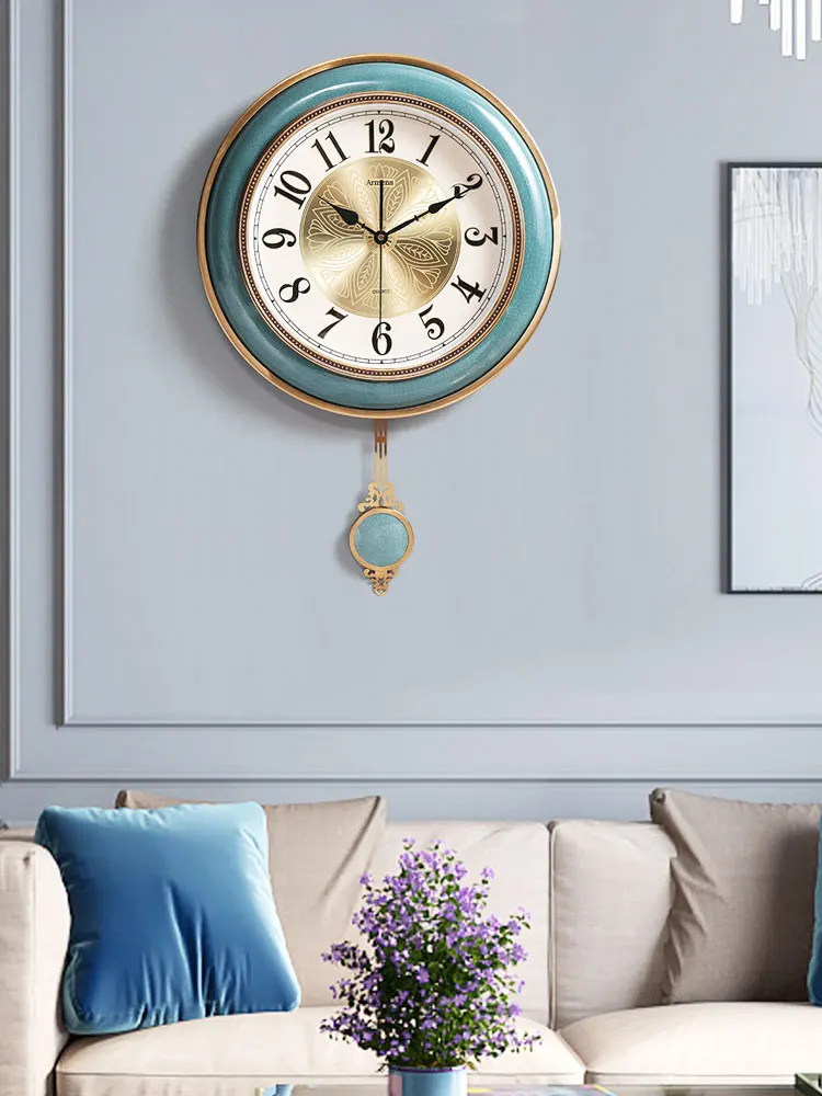Американские большие настенные часы для гостиной металлические роскошные