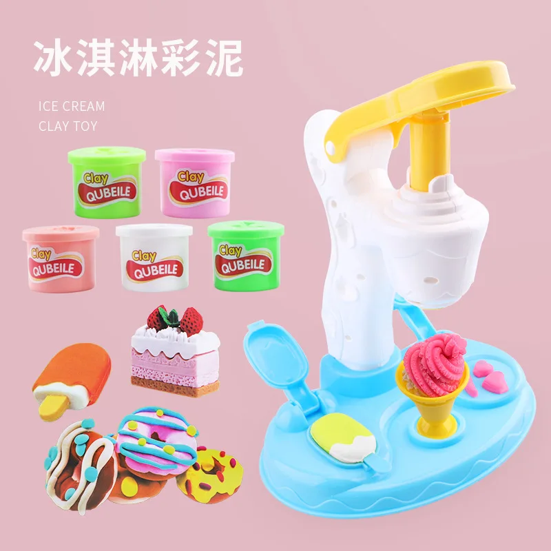 

DIY игровой домик игрушки машина для мороженого Цвет глины Цвет Фул пластилиновые игрушки малыша моделирование Кухня набор инструментов для...