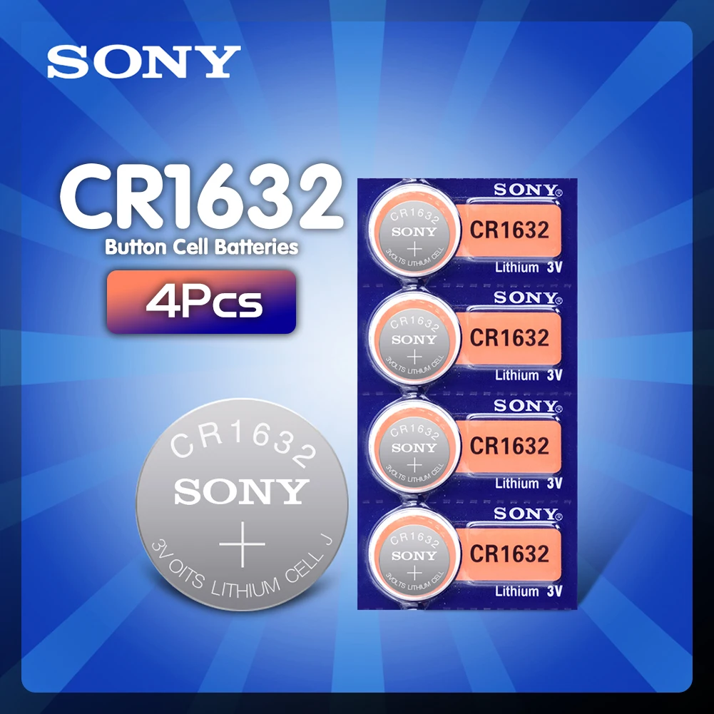 4 шт. SONY оригинальный CR1632 CR 1632 ECR1632 DL1632 KCR1632 LM1632 3 в литиевый кнопочный элемент