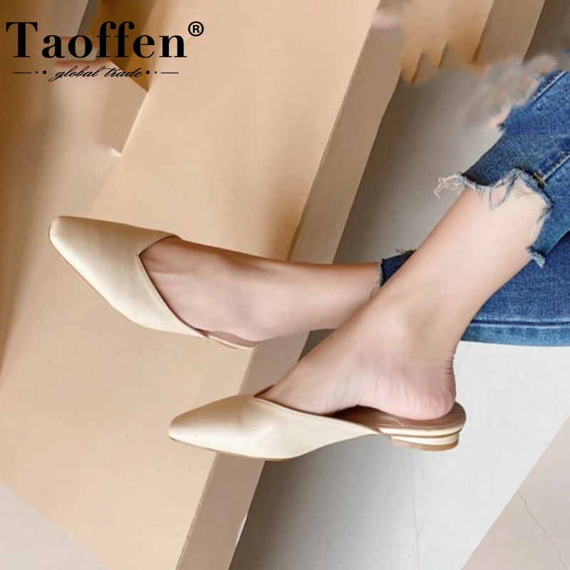 

Taoffen Women Sandals Shoes Fashion Strap Toe Thick Low Heels Slippers Modern Serpentine Print Or Solid Footwear Size 33-40