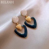 bilandi 925%c2%a0silver%c2%a0needle delicate jewelry enamel earrings 2021 new design vintage temperament drop earrings for girl gifts