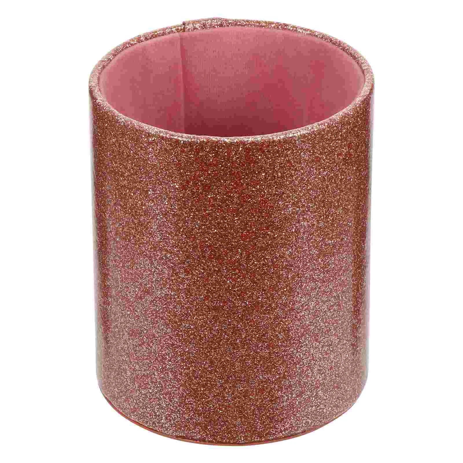 

1pc Durable Pen Holder Pen Bucket Cosmetics Storage Container (Rose Gold)
