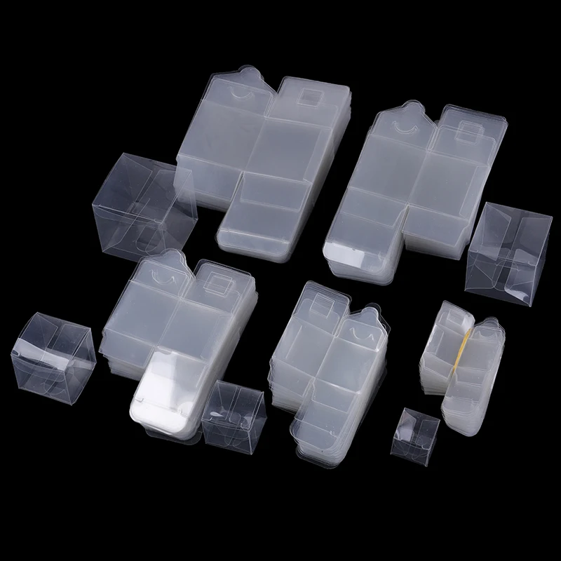 

50pcs Transparent Gift Candy Box Square Pvc Chocolate Bags Boxes Wedding Favor