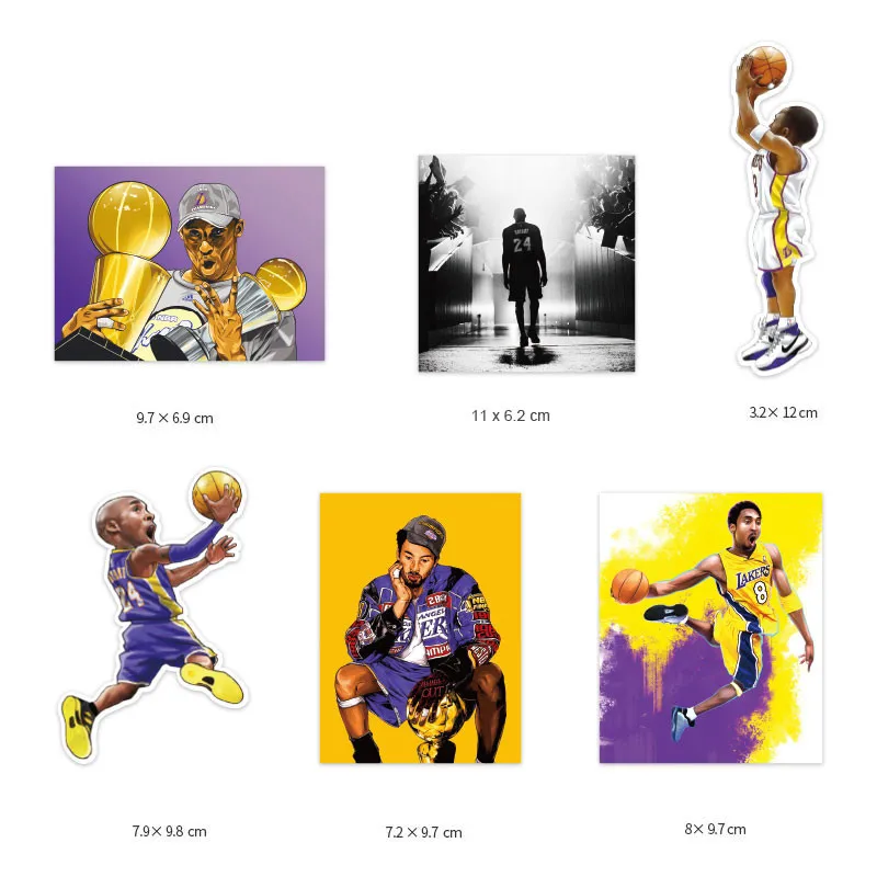 Наклейки Lugguage 5 шт./компл. наклейки с баскетбольными звездами Коби бис Брайант для
