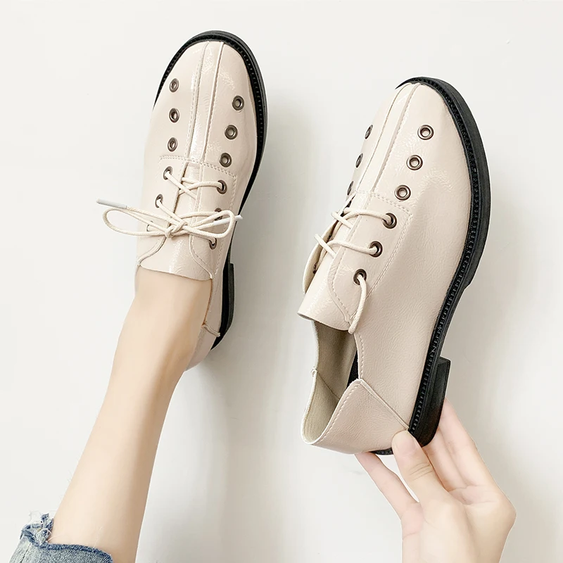 Обувь из небольшой кожи в британском стиле Женская Осенняя обувь мягкой с юбкой