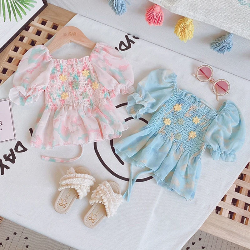 

EACHIN Baby T-Shirt Girl Clothing Summer New Princess Style Children T-shirt Baby Gril's T-shirt Kids Short Sleeve Floral Tops
