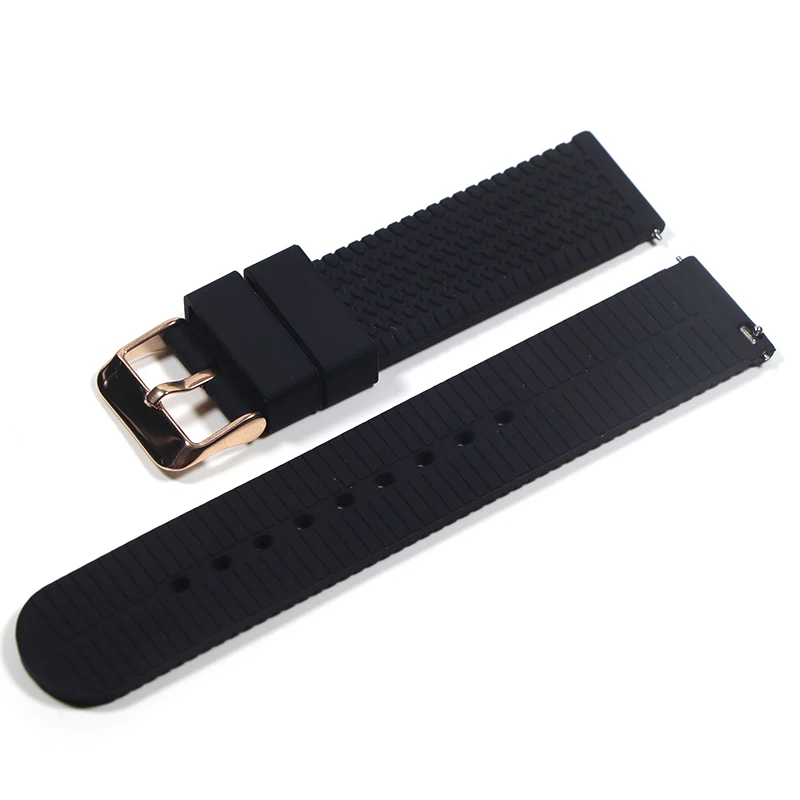 18mm Silicone strap  Rubber Watch Strap 20mm 22mm For s-eiko  New Watch Band Diving Waterproof Bracelet Black Color