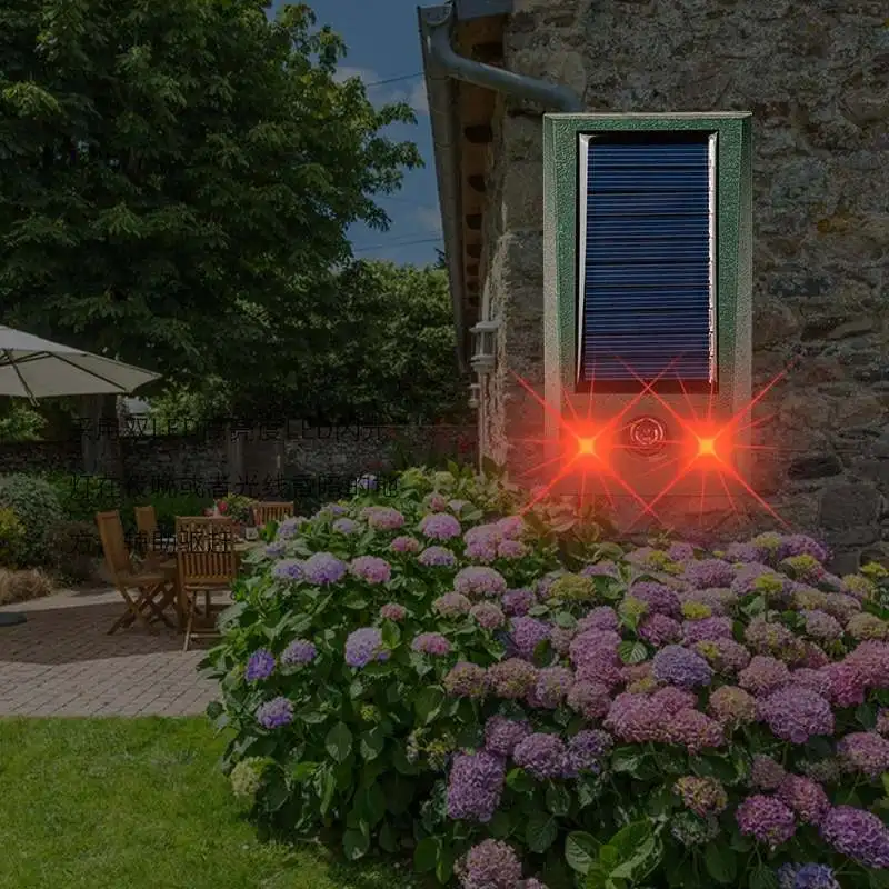 

Outdoor Ultrasonic Animal Repeller Waterproof Pest Bird Repellent Double Flashing LED Red Light Pig Dog Cat Deer Bird Driver