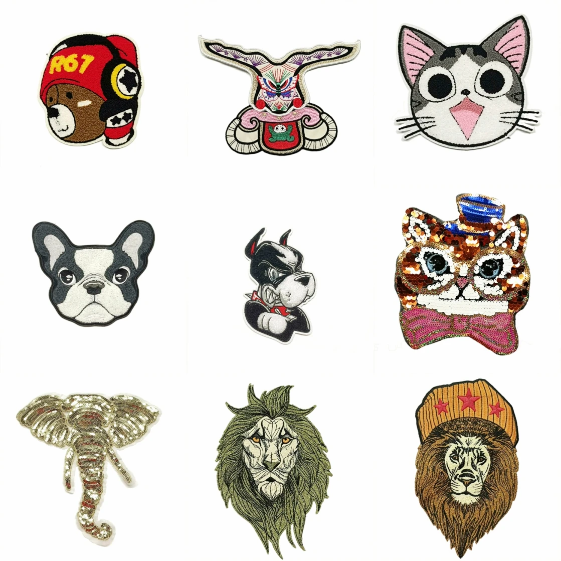 

large embroidery big icon animal cartoon patches for clothing PA-55