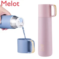 vacuum cup stainless steel simple cute large capacity trendy with cup lid drinking water cup