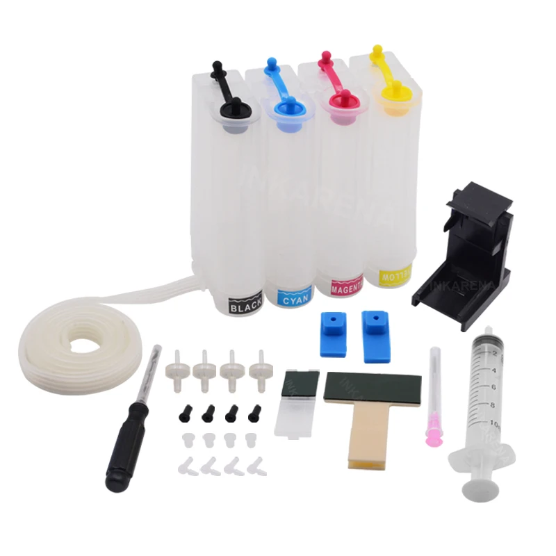 INKARENA CISS Ink Tank Replacement for HP 121 122 123 140 141 300 301 302 304 650 DIY Kits Continuous Ink Supply System 4 Color images - 6