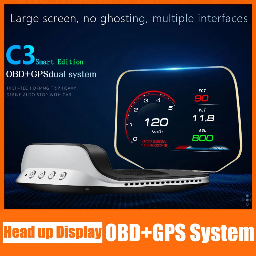 Дисплей на лобовом стекле C3 OBD2 GPS двойная система миль/ч KMH - Цена: 4135.35