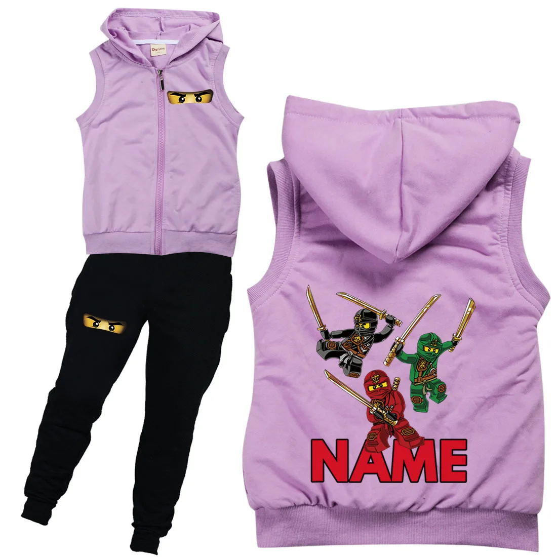 

2021 Kids Boutique Clothing Wholesale Boys Summer Clothes Hooded Vest + Pants 2pcs Set Girls Two Piece Clothes Set