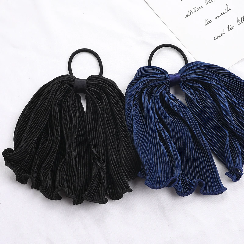 Женская однотонная повязка на голову с бантом эластичные резинки для волос