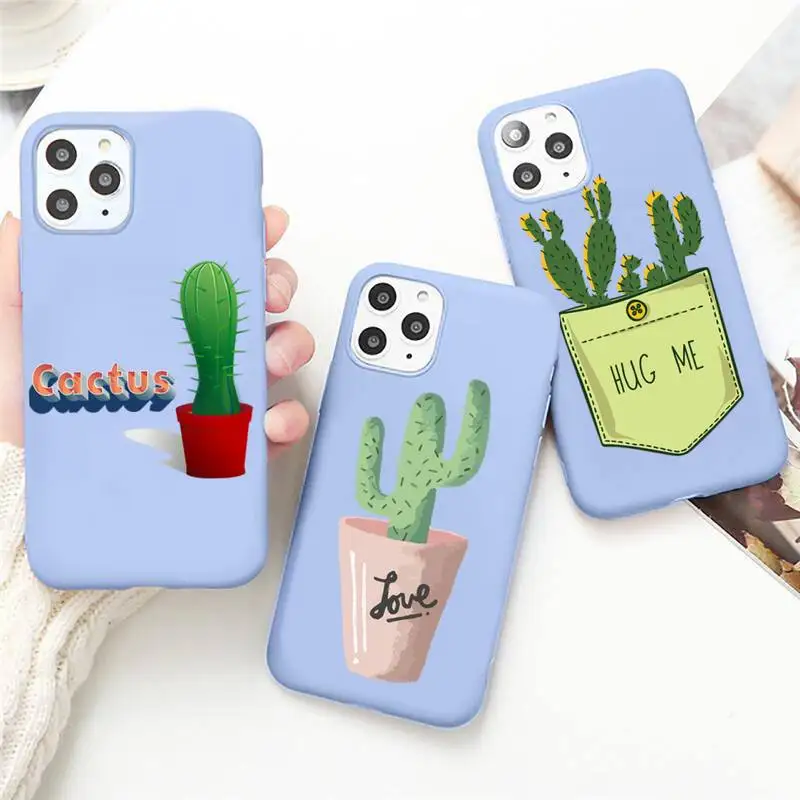 

Green Cactus Phone Case For IPhone 12 Pro Max 6 6s 7 8 Plus XS XR 12mini Se 202iphone 11 Pro Max Candy Case