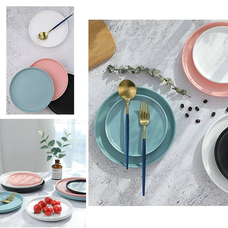 Матовая керамическая тарелка блюдо для стейка обеда салатная еды фон фотосъемки