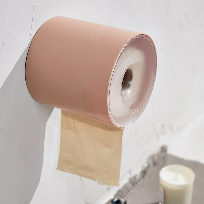 

Household creative sanitary paper box toilet paper towel box nail free traceless suction box roll paper barrel wholesale