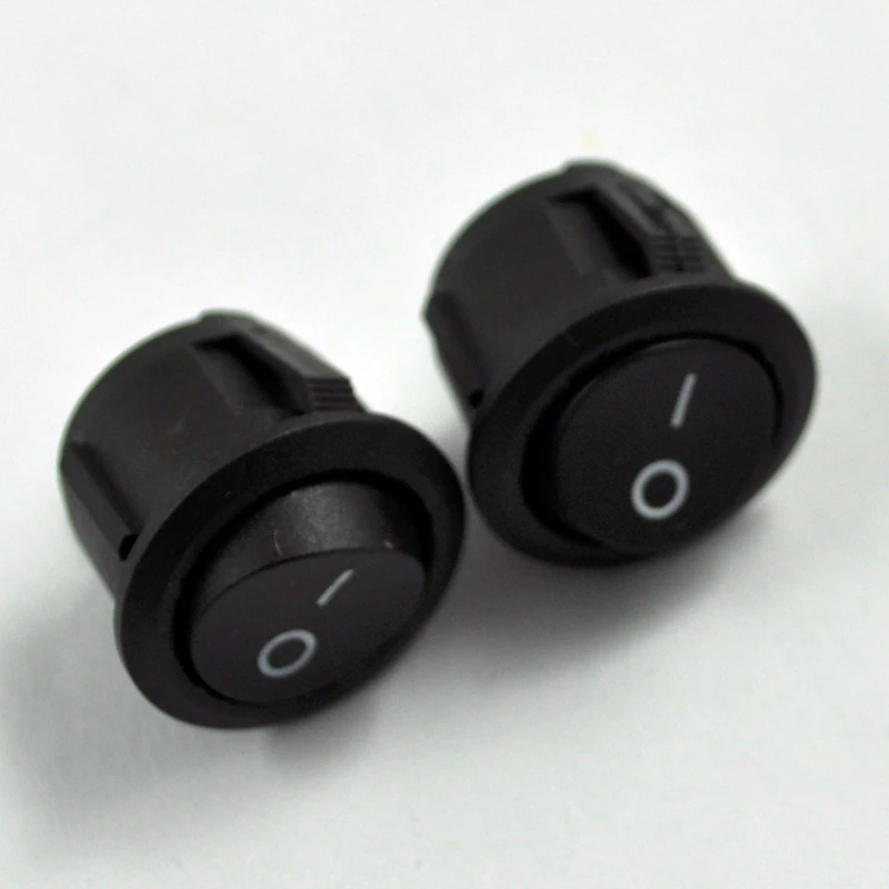 SODIAL (R) 2 шт ВКЛ/ВЫКЛ терминал SPST черный круглый Кулисный Переключатель|Терминалы| |