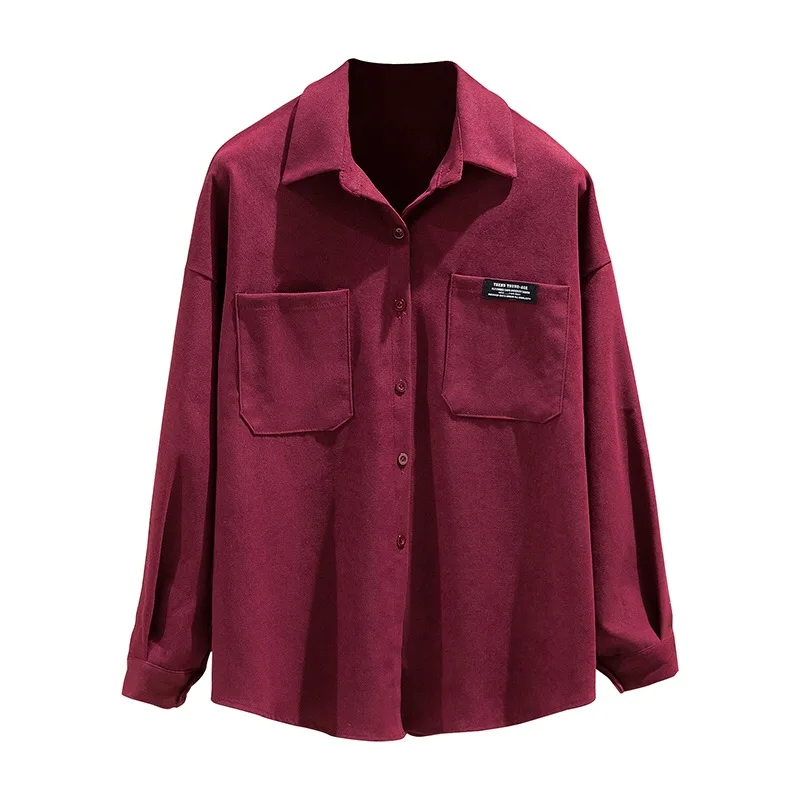 

Casual shirt women long-sleeved 2021 spring new solid color loose outer wear shirt fashion casual top