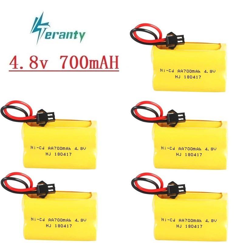 

700mah 4.8v Battery For Rc toys Cars Tanks Robots Guns Ni-cd Rechargeable Battery AA 4.8v 700mah Battery Pack For Rc Boat 5Pcs