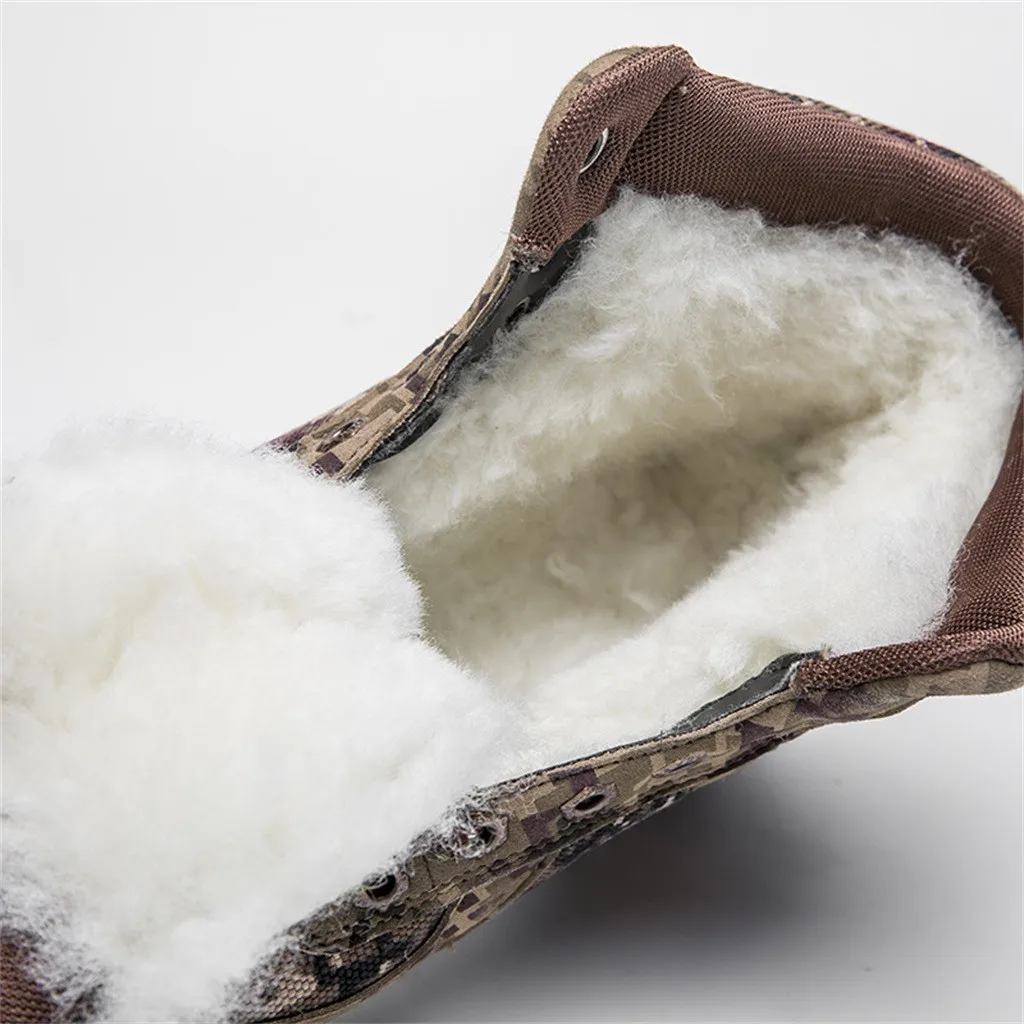 

Winter Boots Men Non-slip Leather Boots Men High Top Shoes 2019 Warm Winter Footwear Camouflage Casual Shoes Man Plus Size 40-46