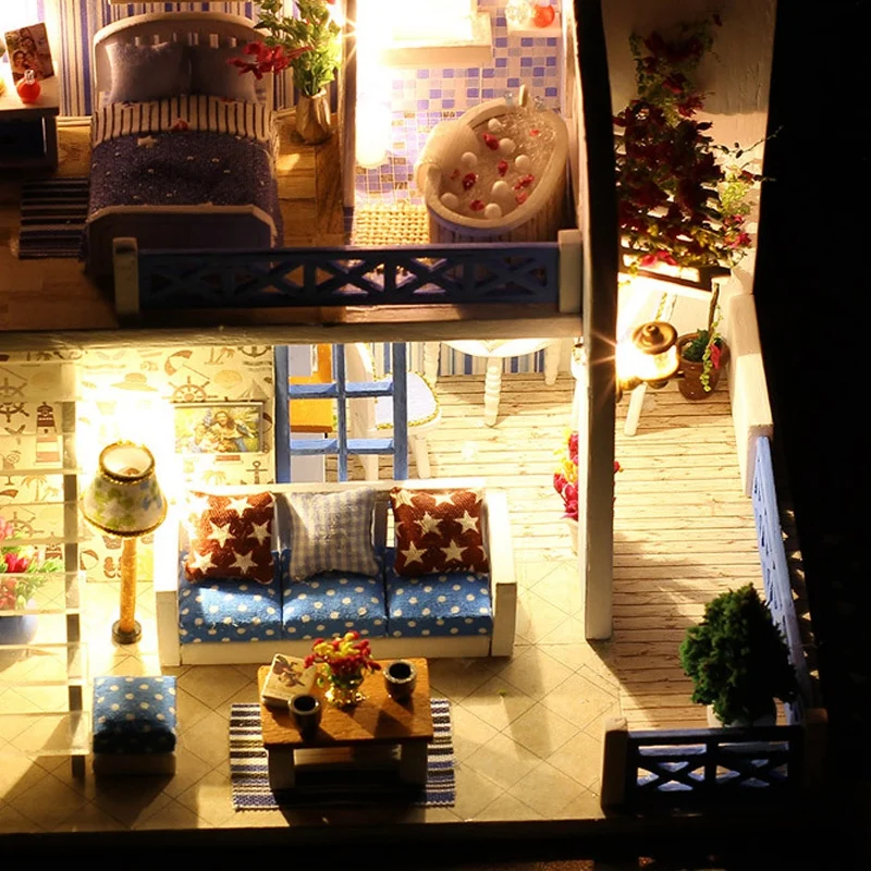 Кукольный домик мебель Diy Миниатюрный 3D Деревянный кукольный игрушки для детей