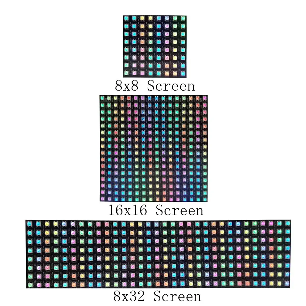 Светодиодный модуль WS2812 8x8 16x16 8x32 пикселей матричный экран RGB SMD5050 гибкий сделай