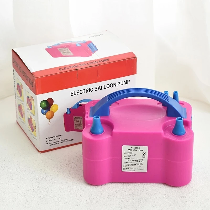 

EU Plug Electric Balloon Pump High Voltage Inflatable Air Balloon Pump Portable Air Inflator Blower Double Hole Inflator Pump