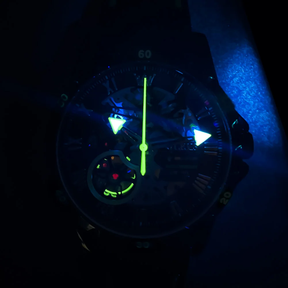 OLEVS Top Brand Male Watches Mechanical Watch For Men Waterproof Leather Strap Sport Luminous Clock Male Relogio Skeleton enlarge