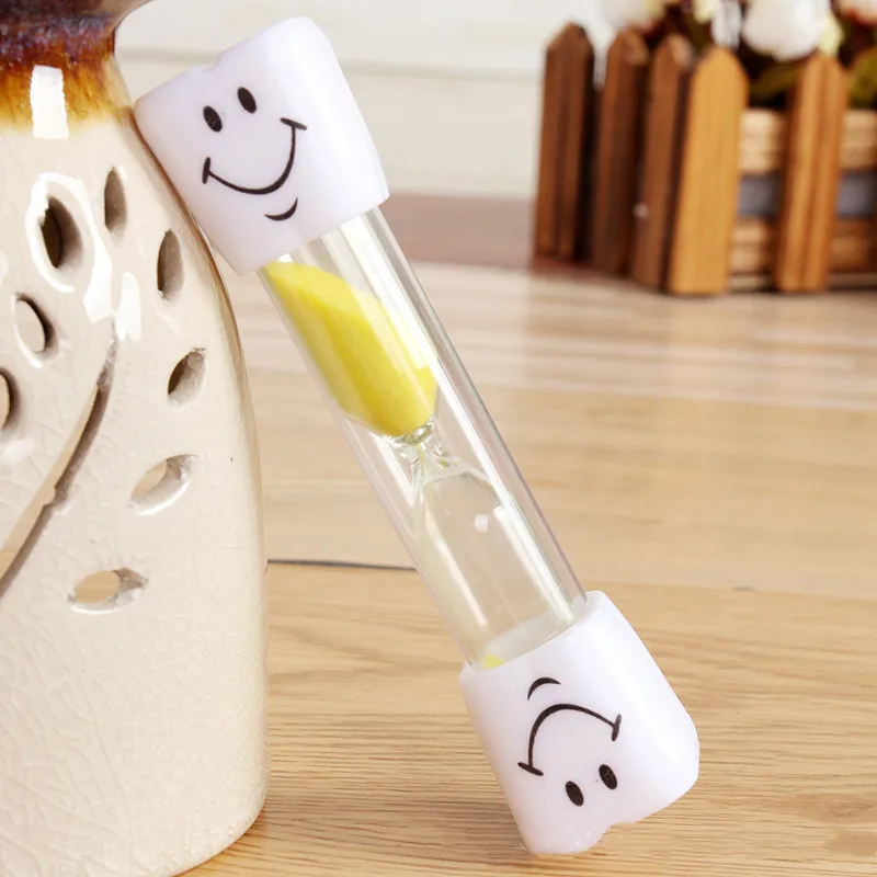 Yellow Горячая 3 минуты часы песочные часы таймер для зубной щетки для чистки зубов дети смайлик песочные таймер домашний декор - Цвет: Yellow