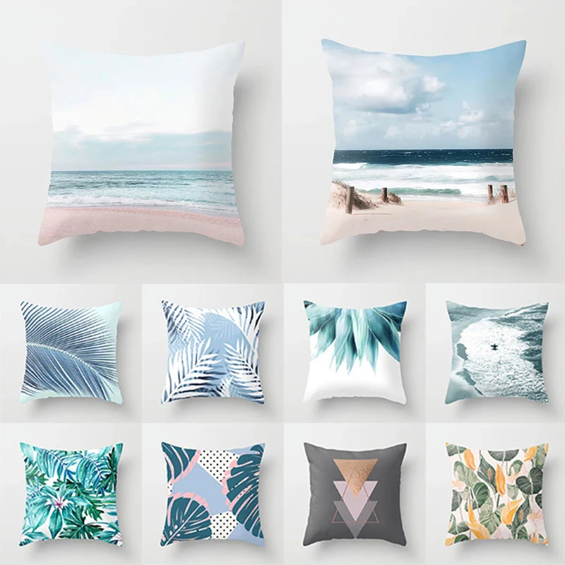 

45x45 Throw Pillow Case Geometry Cushion Covers for Home Sofa Chair Decorative Plants Cactus Pillowcases Christmas Pillow Cover