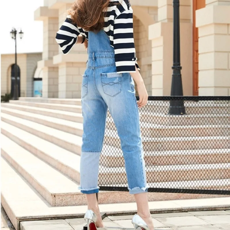 Новинка 2020 весенние женские хлопковые комбинезоны джинсовый комбинезон с