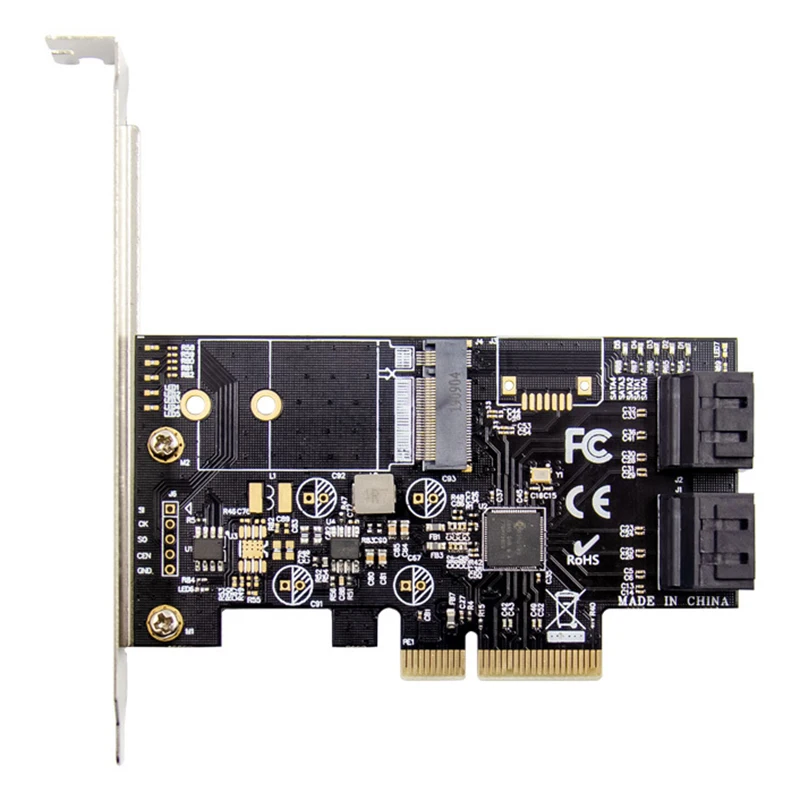 

PCI-E SATA Expansion Card PCI-E X4 JMB585 SATA 3.0+MSATA Expansion Card NGFF 6G Hard Disk Conversion Card