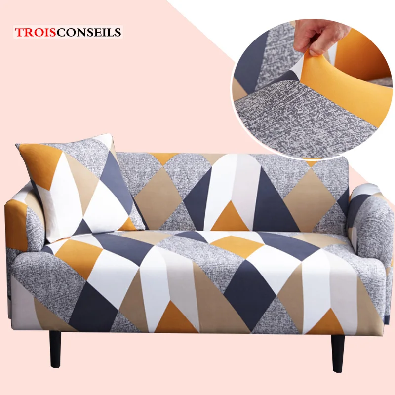 Растягивающийся чехол для дивана с глубоким принтом эластичный L образной формы