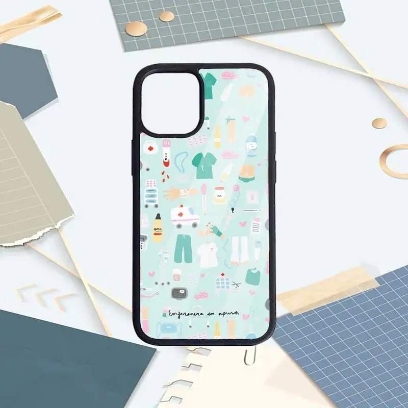 

Medicine Doctor Nurse Spain Cartoon Phone Case PC for iPhone 11 12 pro XS MAX 8 7 6 6S Plus X 5S SE 2020 XR Luxury brand funda