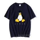 Футболка Linux мужская из 100 хлопка премиум-класса, футболки для отдыха с круглым вырезом, толстовка с коротким рукавом, Новое поступление, крутая Европейская
