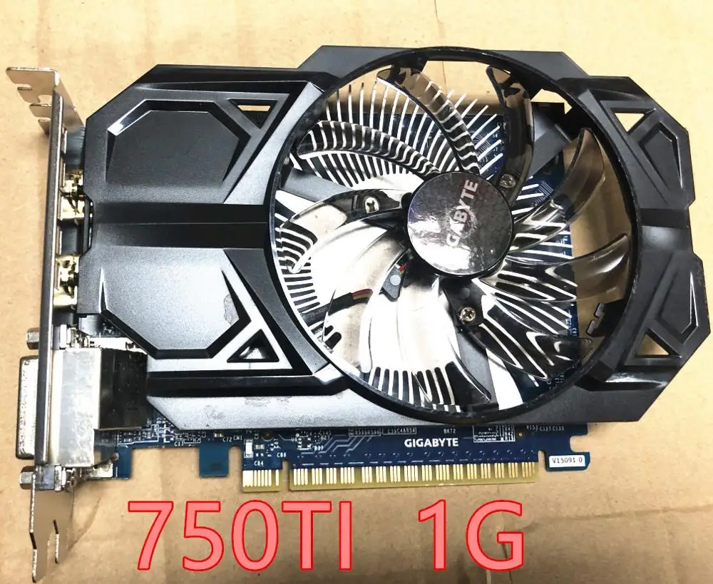 Видеокарта GIGABYTE GTX 750Ti 1 ГБ 128 бит GDDR5 видеокарты для nVIDIA Geforce 750 Ti 1G l Hdmi Dvi б/у VGA