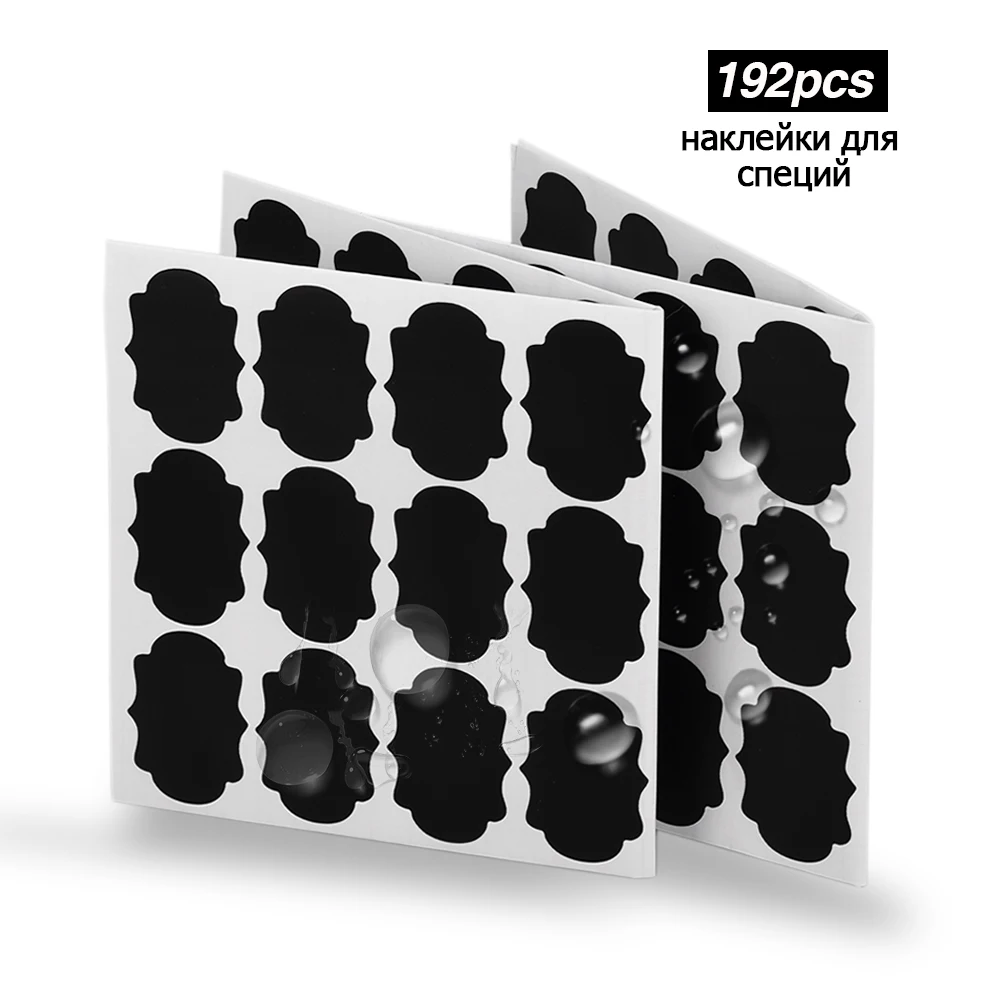 192 шт. наклейки для специй водонепроницаемые стикеры на банки ярлыки s кухонные
