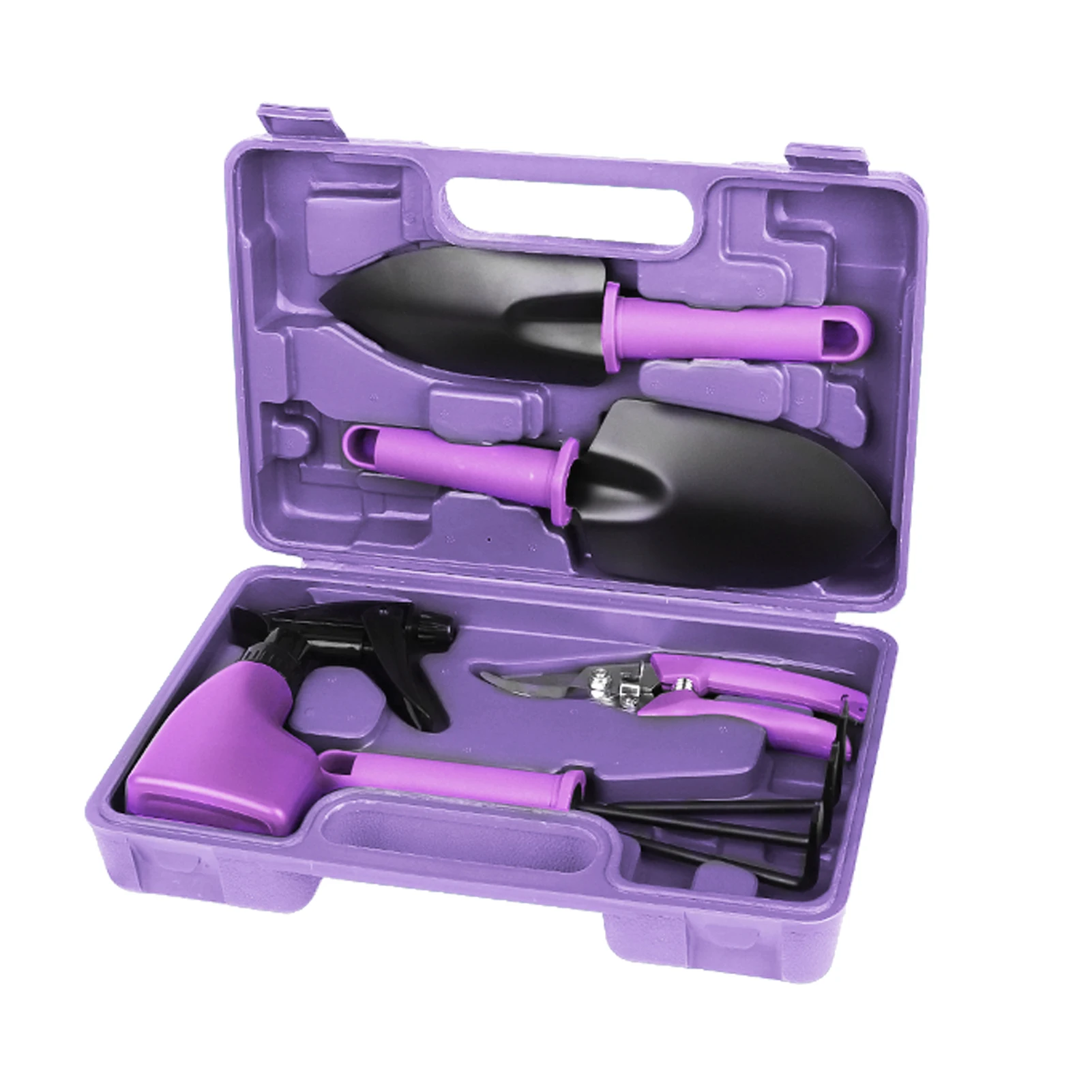 

5PCS Kids Garden Tools Set with Storage Case Gardening Tool Kit Shovels Trowel Transplanter Hand Rake Garden Sprayer Pruning