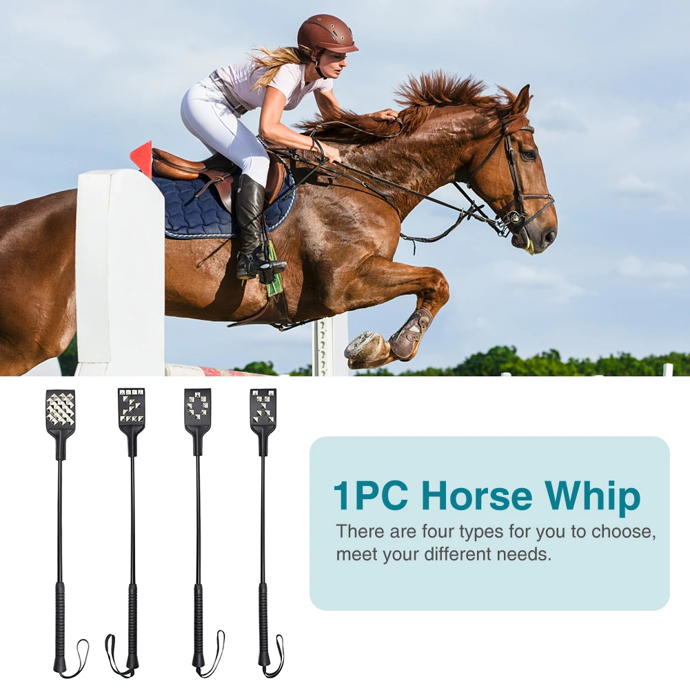 

Outdoor Sports Props Equestrianism Riding Training Lash Horse Whip Stage Performance Portable Straight PU Leather Role Plays