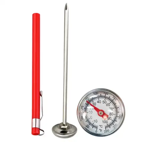 Механический термометр для мяса и молока, кухонный прибор из нержавеющей стали 5 дюймов, с щупом, для индейки, барбекю