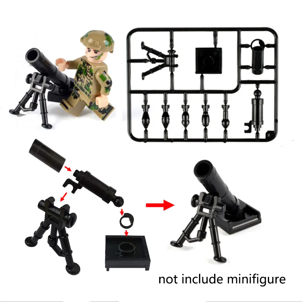 Конструктор Военный пистолет оружие сделай сам тяжелые пулеметы Базука солдат