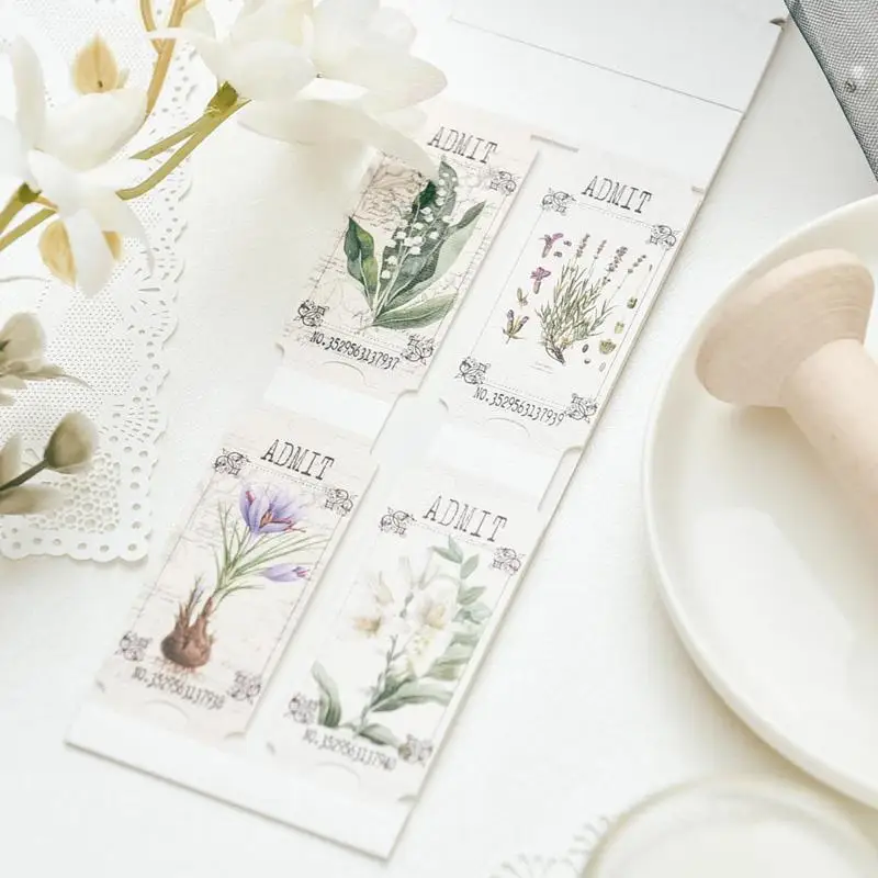 

40 шт. бумажных цветочных билетов для «сделай сам», пуля, нежелательный журнал, планировщик, скрапбукинг, изготовление открыток