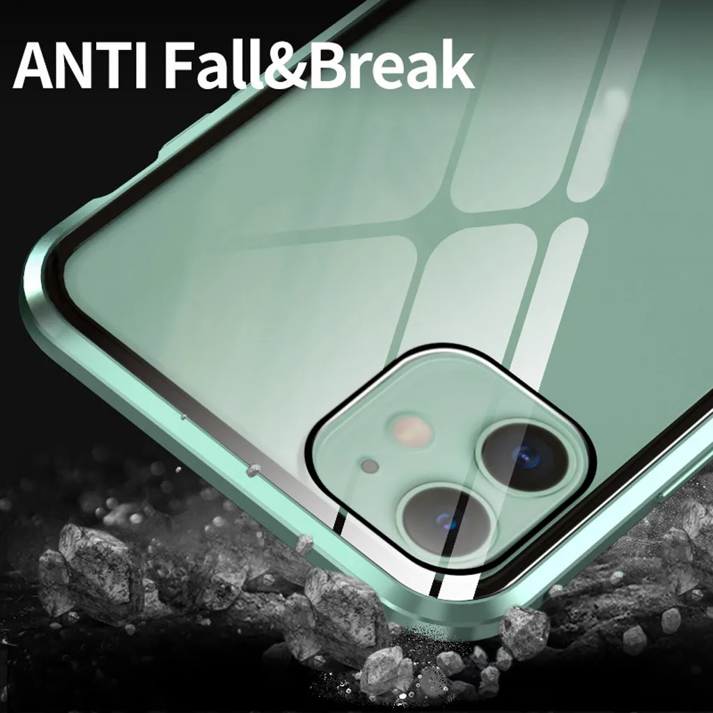 Антибликовое магнитное поглощение металлический бампер стеклянный чехол для