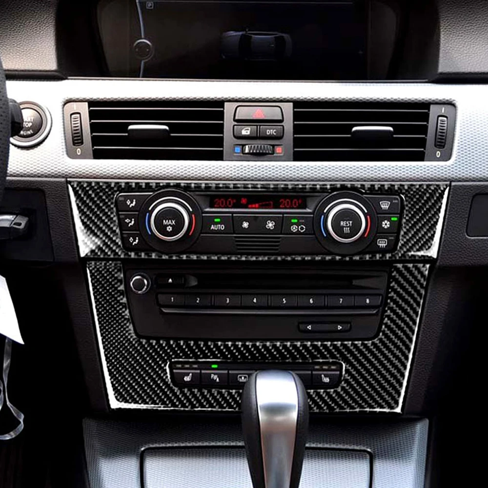 

Interior Trim Carbon Fiber Air conditioning CD control panel decoration Car styling For bmw e90 e92 e93 3 series accessories